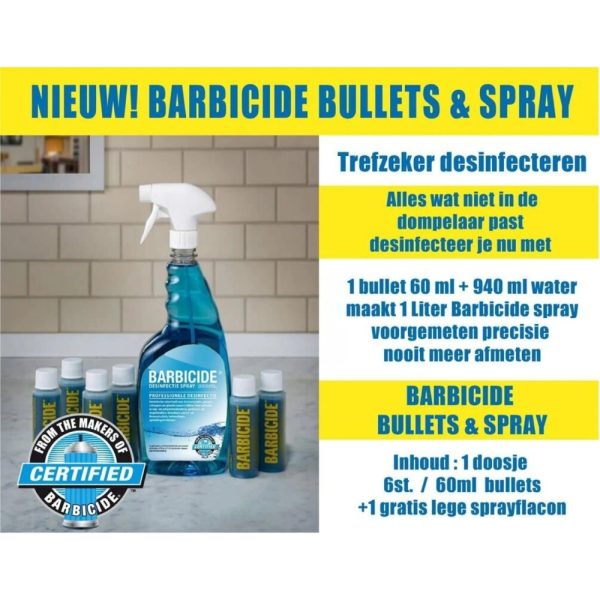 Barbicide Desinfectie Concentraat 6 stuks à 60ml + Sprayer