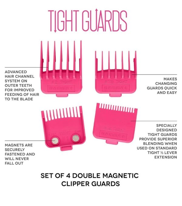 Gamma + Opzetkammenset pink 4 stuks met dubbele magneet Gamma + Opzetkammenset pink 4 stuks met dubbele magneet