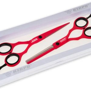 Kiepe Professionele Set – Kappersschaar en Effileerschaar Lime Rood