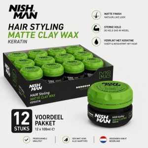 Nishman 12x Nishman Hair Styling Matte Clay Wax M2