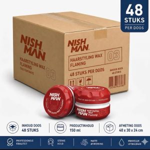 Nishman Hair Styling Wax 03 Flaming 48 stuks