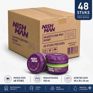 Nishman Hair Styling Wax 04 Rugby 48 stuks