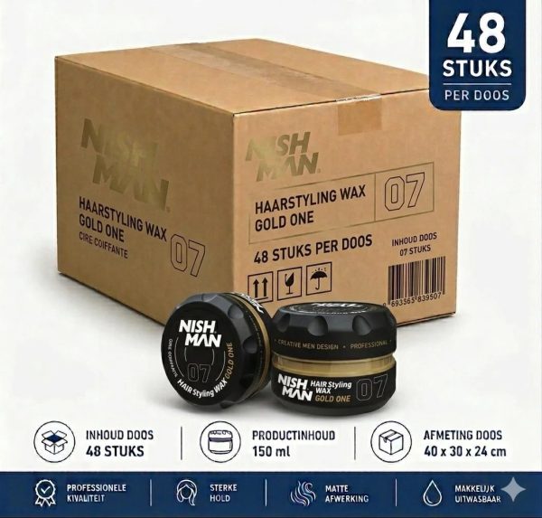 Nishman Hair Styling Wax 07 Gold One 48 stuks